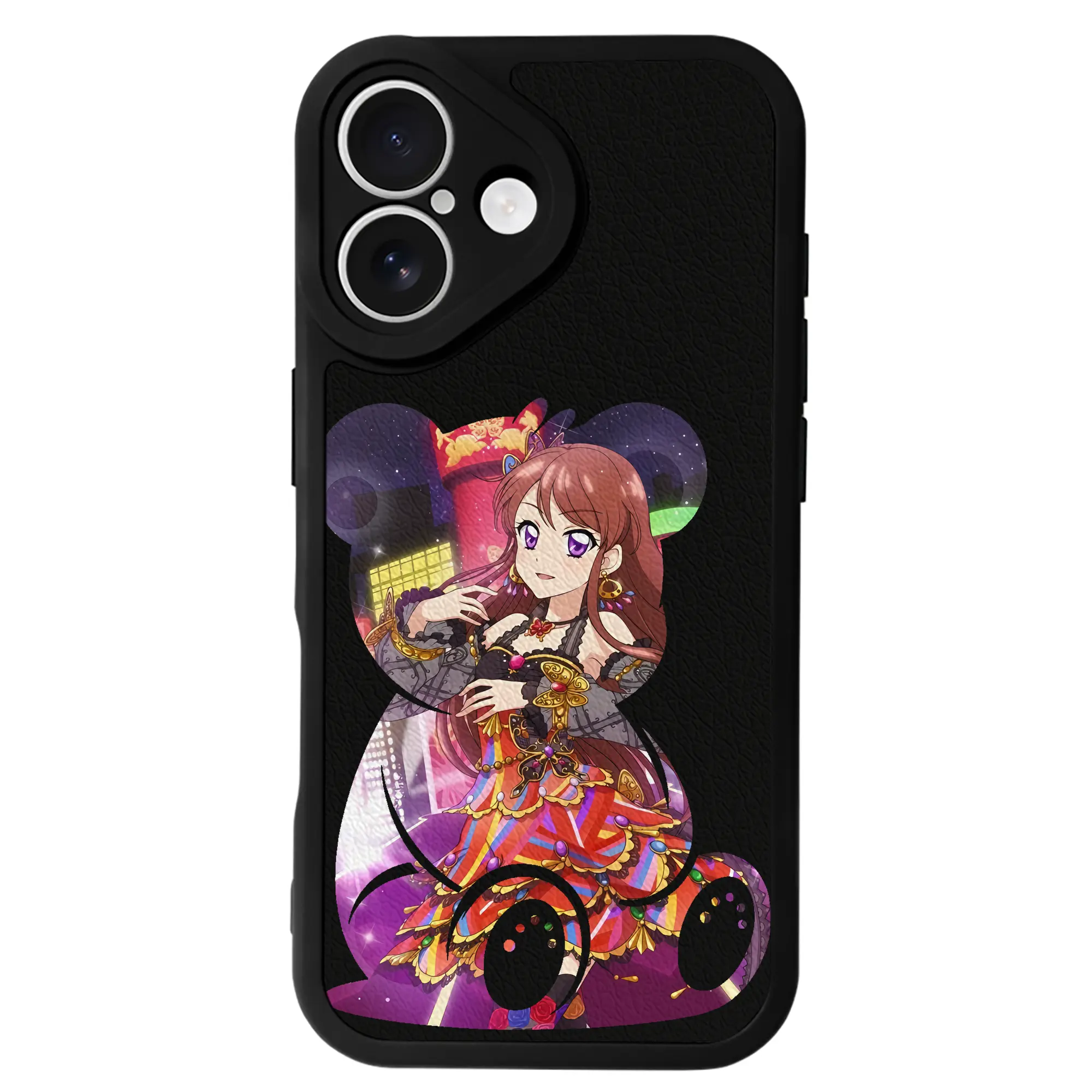 アイカツ グッズ 紫吹 蘭 - IPhone 16シリーズ対応 ・ シリコンスマホケース ・ レザー調 ・ 高精度フィット ・ 耐衝撃 ・ ワイヤレス充電対応 ・ 精密カット